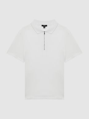 Mercerised Egyptian Cotton Polo Shirt in White