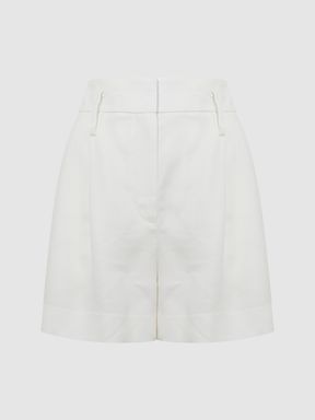 Linen Pleat Front Shorts