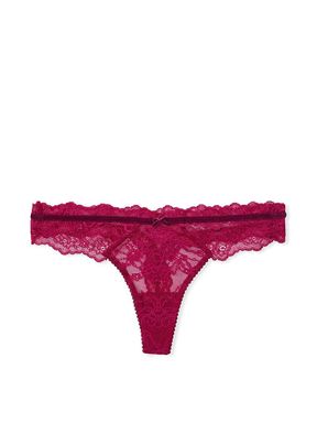 Claret Red Lace Thong Knickers
