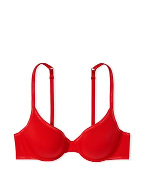 Lipstick Red Demi Push Up Logo Strap Bra