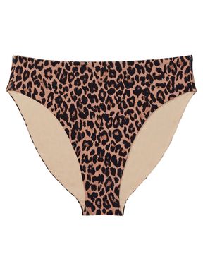 Brown Leopard Print High Waisted Bikini Bottom