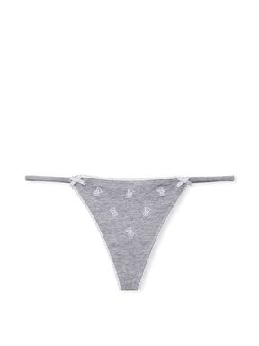Heather Grey Stretch Cotton G String Knickers