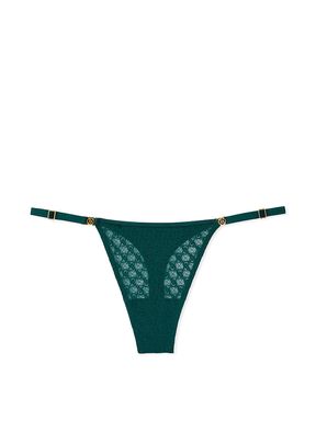 Black Ivy Green Lace Thong Icon Knickers