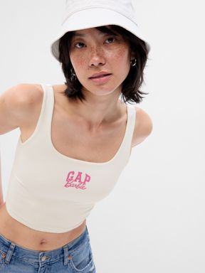 White Barbie Adult Arch Logo Cropped Vest
