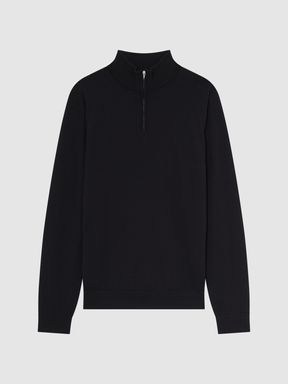 Merino Wool Zip Neck Jumper