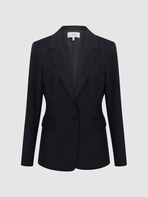 Single Breasted Suit Blazer in Navy