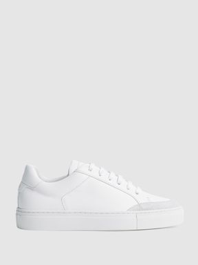 Leather Low Top Trainers in White