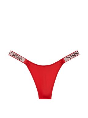 Lipstick Red Thong Shine Strap Knickers