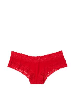 Lipstick Red Cotton Lace Cheeky Knickers