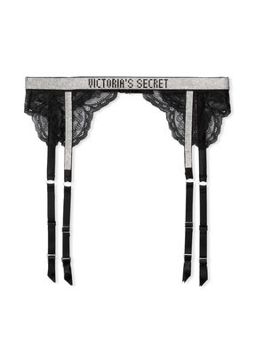 Black Shine Strap Garter Belt