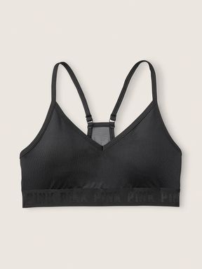 Pure Black Lightly Lined Low Impact Sports Bra