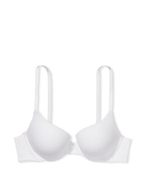 White Lace Trim Full Cup Push Up T-Shirt Bra