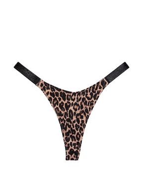 Sexy Leopard Shine Strap Laguna Thong  Swim Bottom
