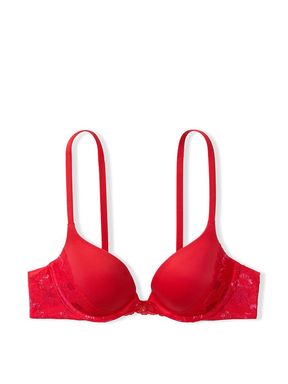 Lipstick Lace Detail PushUp Bra