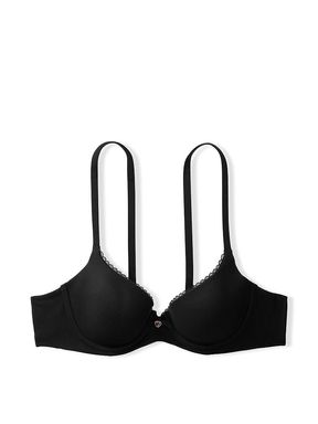 Black Smooth Lightly Lined Demi Bra