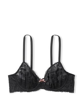 Black Lace Unlined Demi Bra