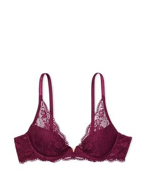 Kir Red Lace Half Pad Plunge Bra