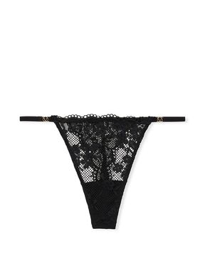 Black Lace Thong Knickers