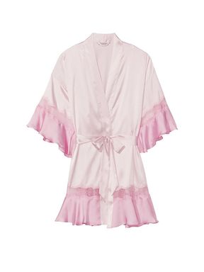 Whisper Pink Colorblock Flounce Robe