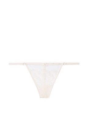 Coconut White Lace G String Knickers