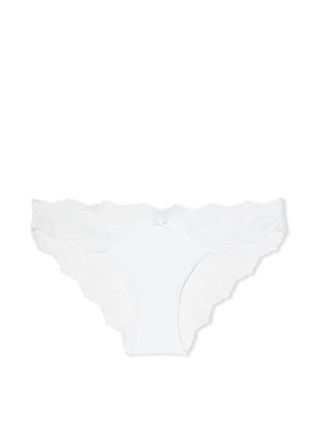 White Lace Trim Cheeky Knickers