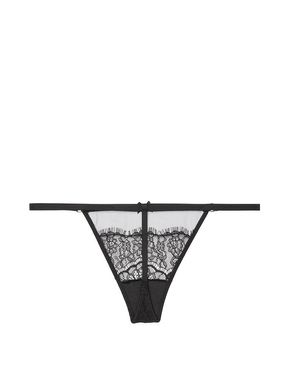 Black Lace G String Knickers
