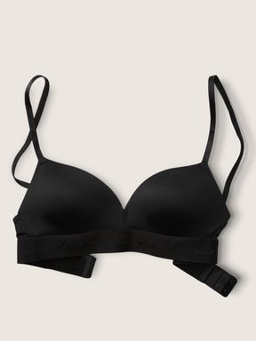 Pure Black Non Wired Push Up Smooth T-Shirt Bra