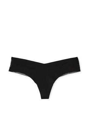 Black Lace No Show Thong Knickers