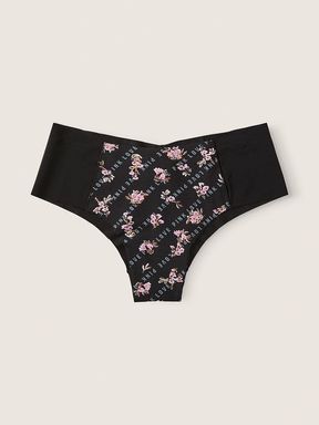 Logo Floral Pure Black No Show Cheeky Knickers