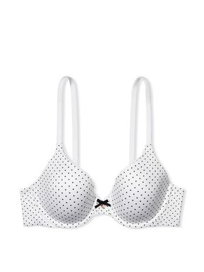White Dot Print Smooth Lightly Lined Full Cup Bra