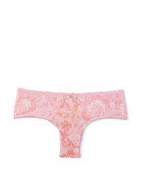 Pink Blooming Toile Print Lace Panel Cheeky Knickers