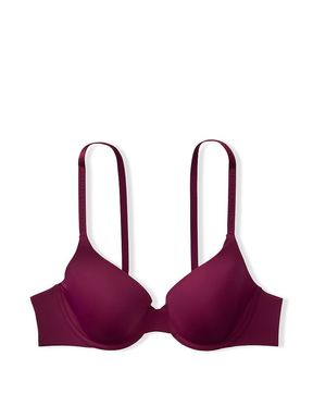 Burgundy Purple Smooth Logo Strap Lightly Lined Full Cup T-Shirt Bra