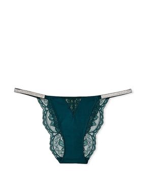 Black Ivy Green Cheeky Shine Strap Knickers