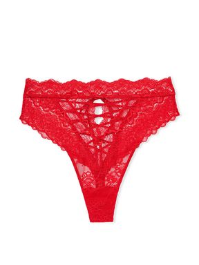 Lipstick Red Lace Thong Knickers