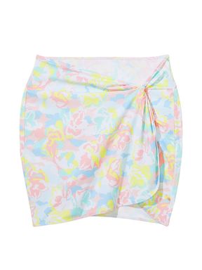 White Camo Floral Mini Sarong Cover Up