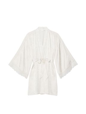 Coconut White Lace Inset Robe