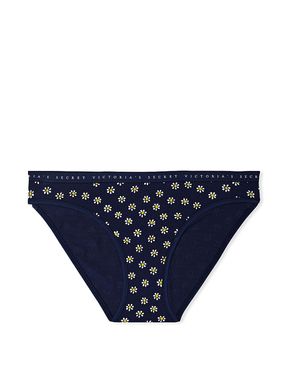 Noir Navy Blue Floral Stretch Cotton Bikini Knickers