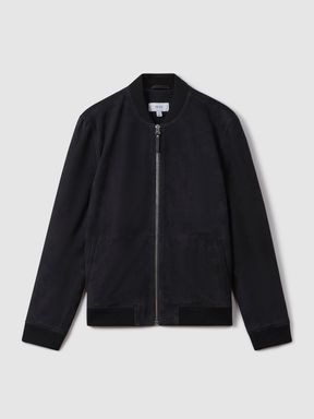 Reiss Dilan Suede Zip Through Bomber Jacket REISS