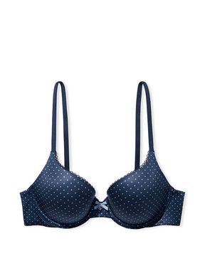 Blue Pink Spot Smooth Full Cup Push Up Bra