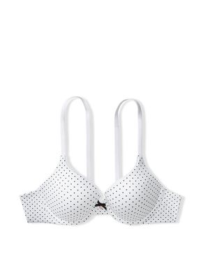 White Dot Print Smooth Full Cup Push Up Bra