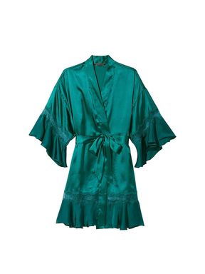 Shaded Spruce Green Satin Robe