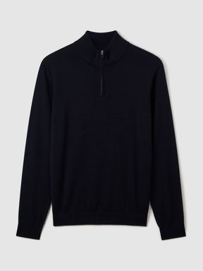 Merino Wool Zip Neck Jumper
