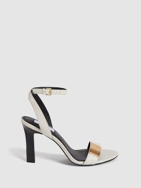 Strappy Heel Sandals in Off White