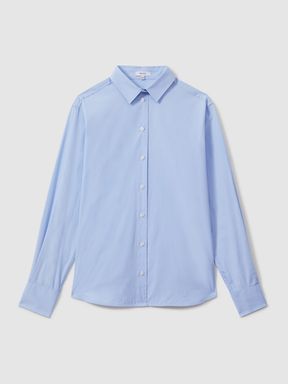 Cotton Poplin Shirt in Blue