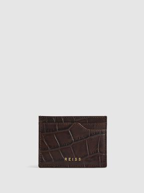 Leather Card Holder in Chocolate