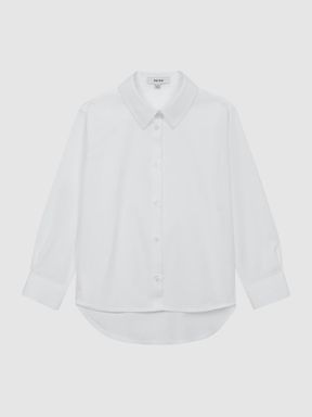 Junior Cotton Buttoned Shirt in White