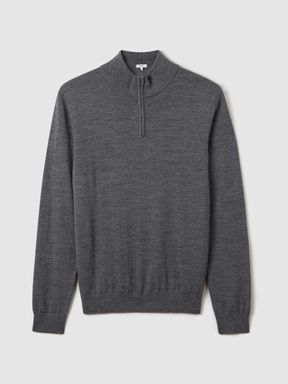 Merino Wool Zip Neck Jumper