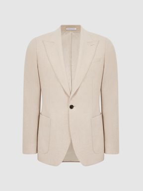 Slim Fit Single Breasted Brushed Wool Blazer