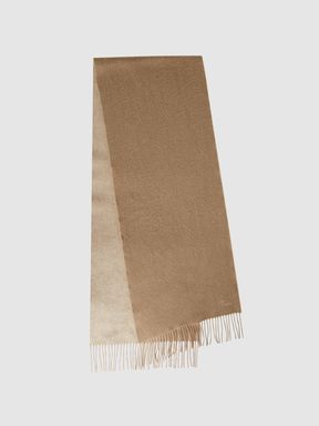 Wool-Cashmere Scarf in Camel