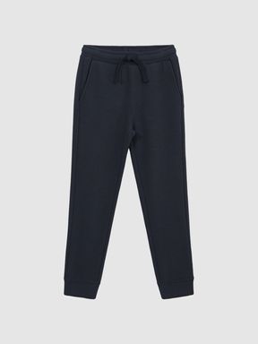 Junior Ribbed Jersey Joggers in Airforce Blue